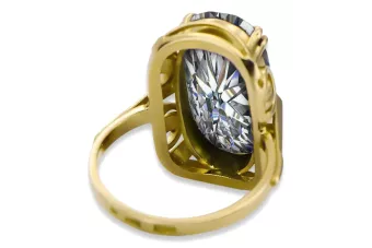 Каблучка Вінтаж стиль Циркон 14K Жовте золото vrc038y